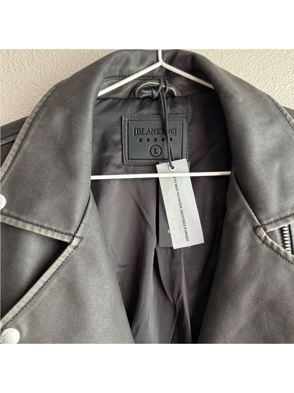 BLANK NYC Vegan Leather Moto Jacket with Belt - Picture 10 of 11